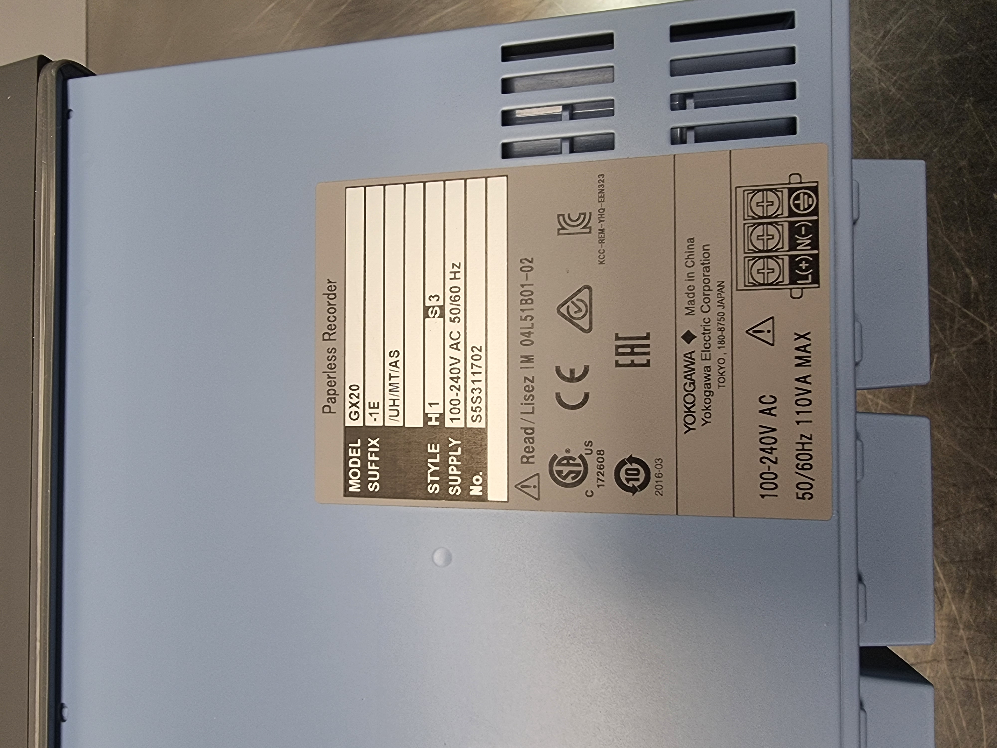 Yokogawa GX20 Paperless Recorder | GX20 -1E/UH/MT/AS