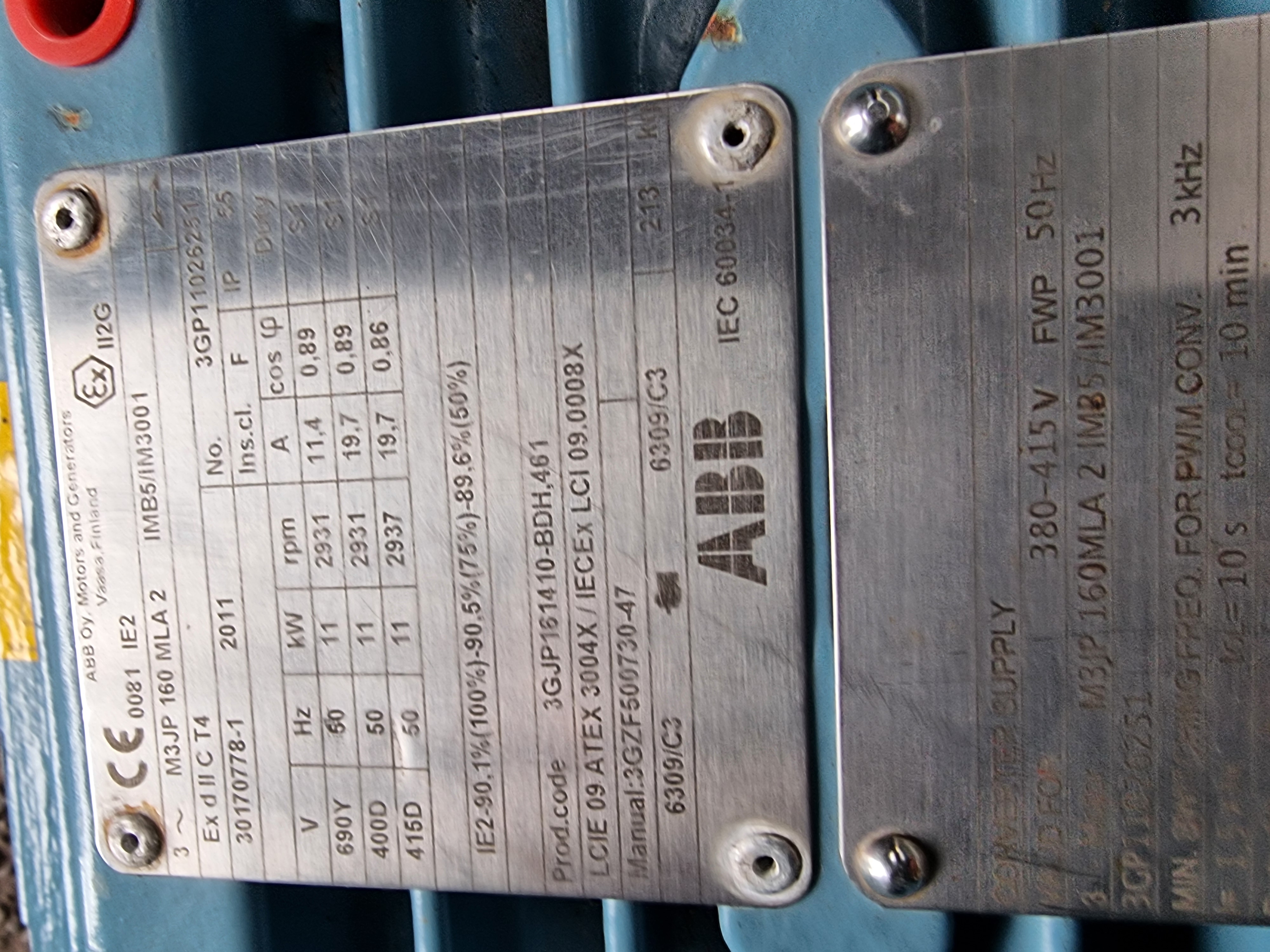 ABB 3GJP16140-BDH,461 ATEX Rated Motor | 11kW | Flange Mounted