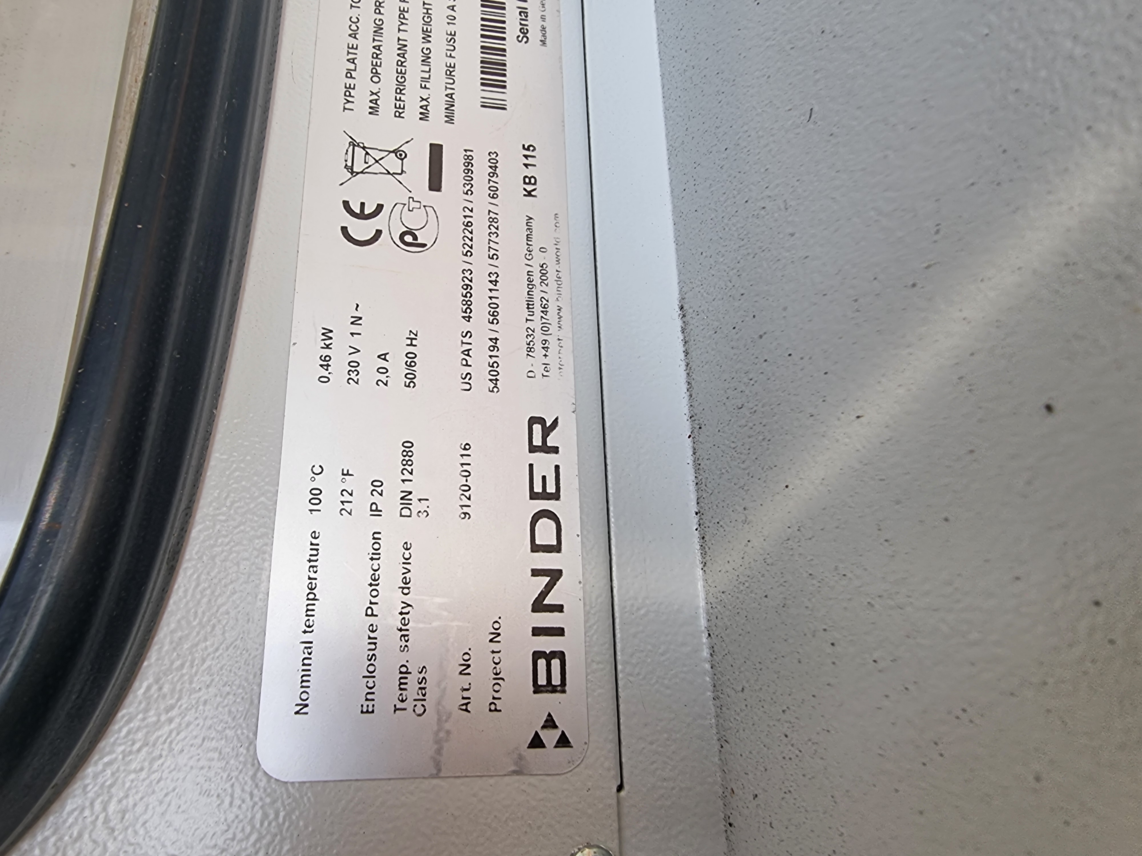 Used Binder Model KB 115 Cooling Incubators