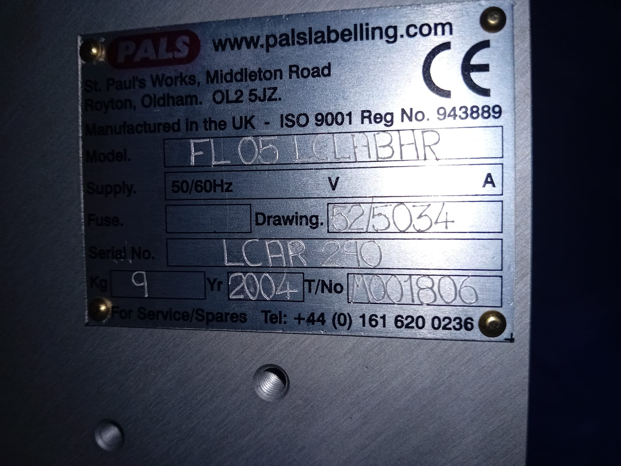 Pals Labelling FL05 Automatic Self-Adhesive Labeler