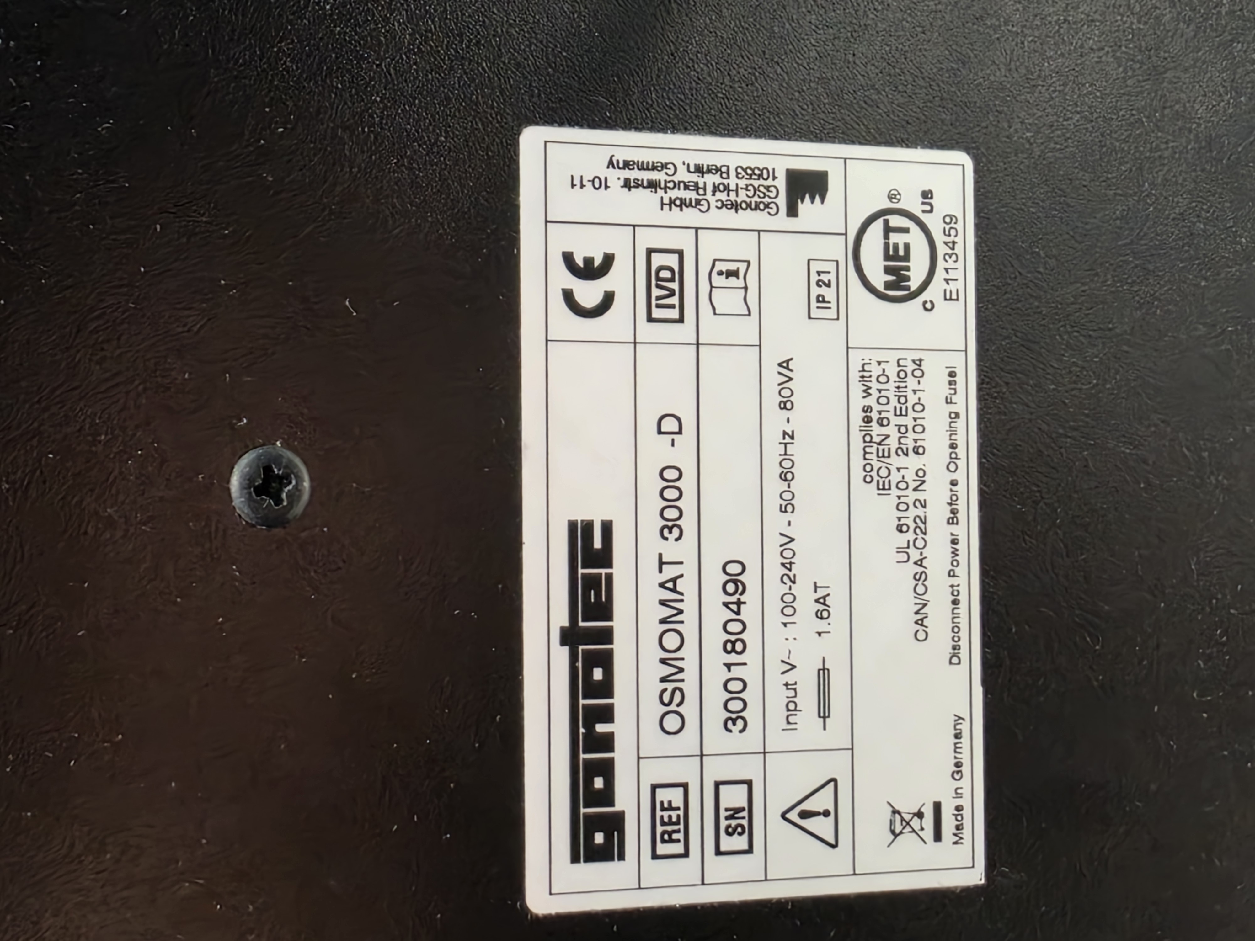 Used Gonotec OSMOMAT 3000 Osmometer | Laboratory Freezing Point Osmometer