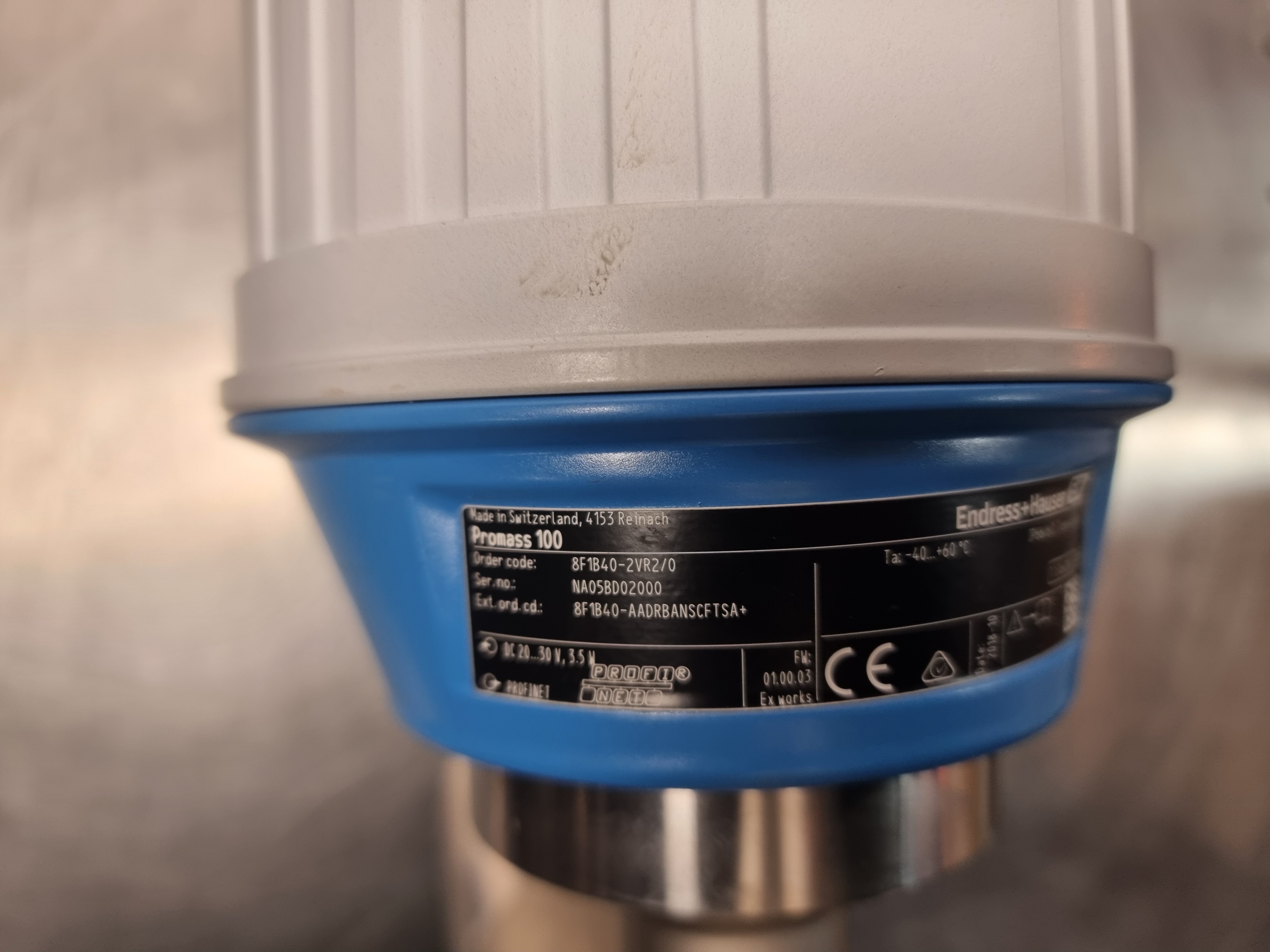 Used Endress Hauser Promass F Flow Meter & Transmitter | 8F1B40-2VR2/0 | DN 40 / 1.5"