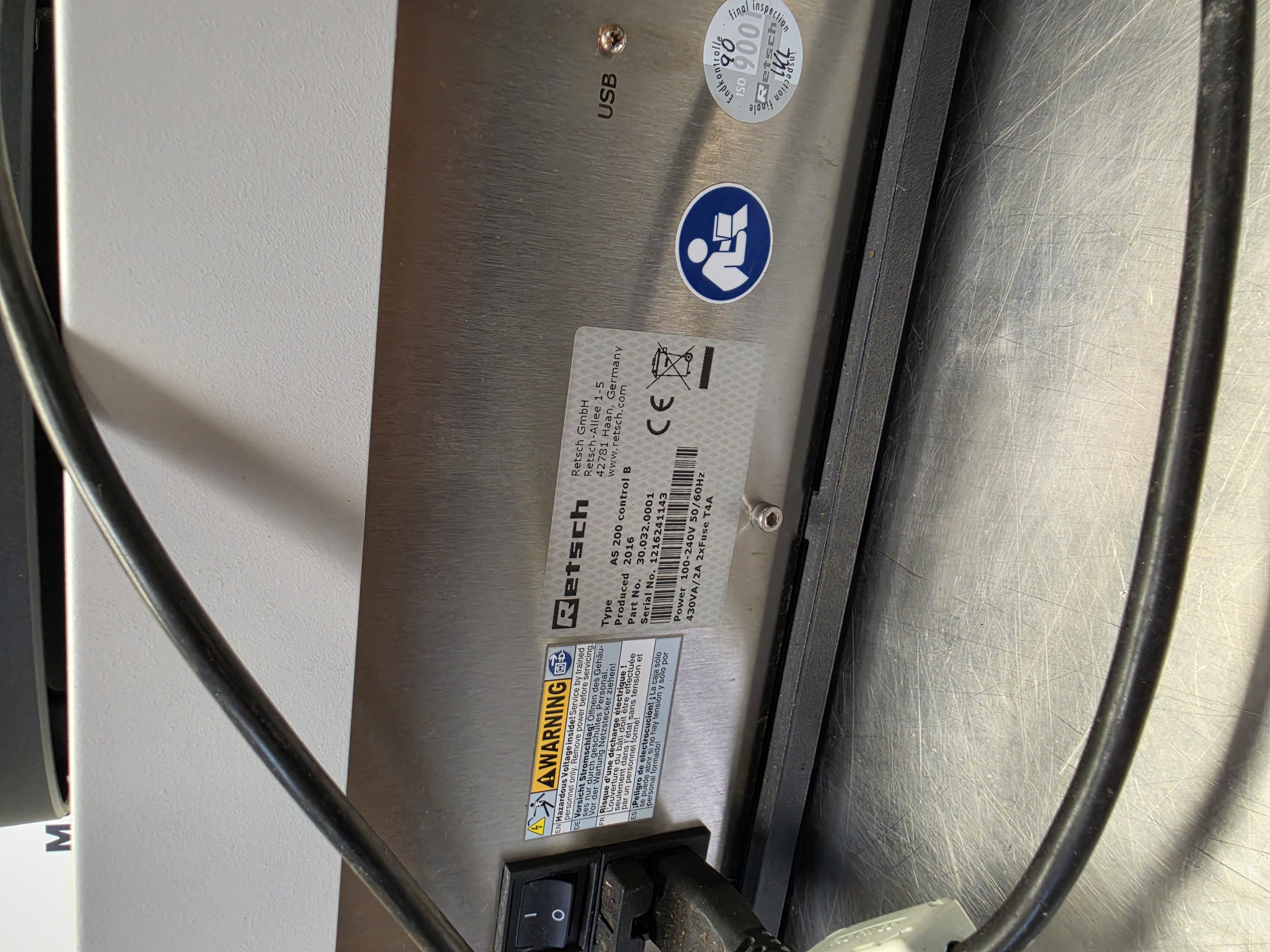 Used Retsch AS200 Control B Vibratory Sieve Shaker | P/N: 30.032.000