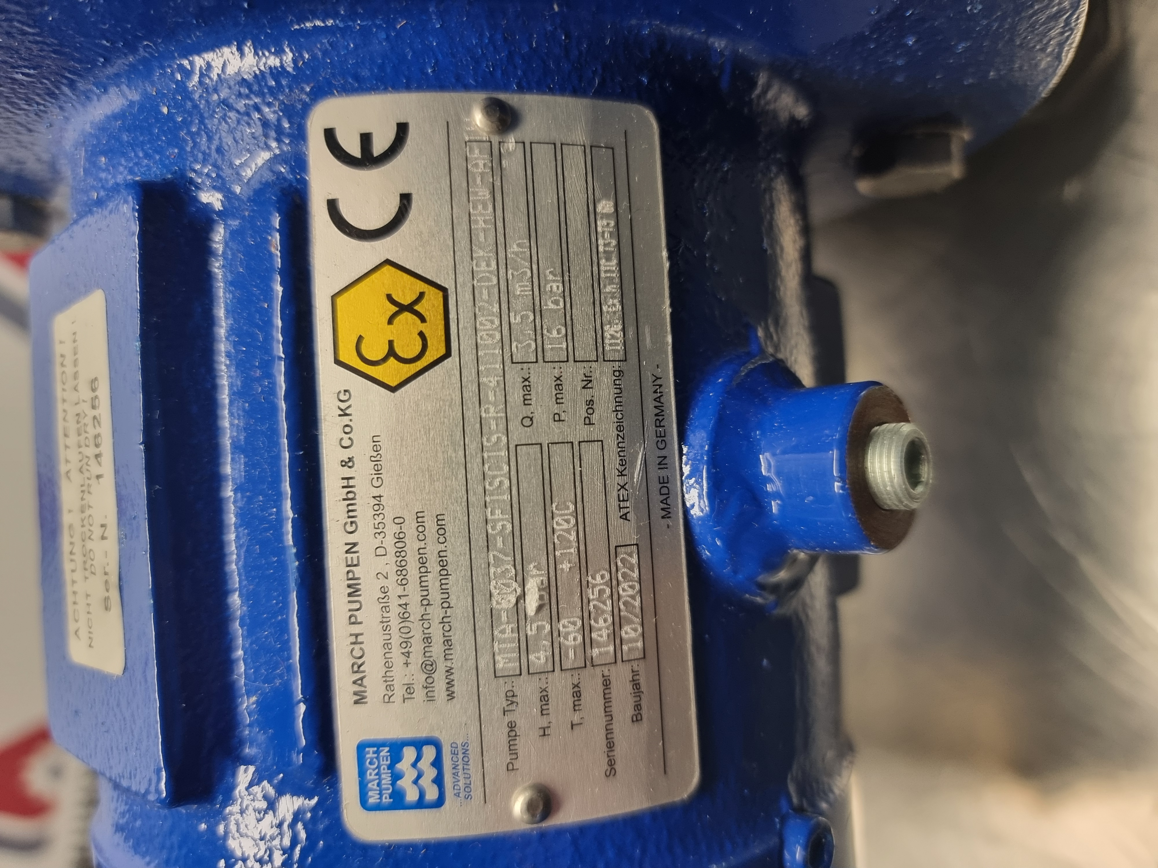 Used March Pumpen GmbH Stainless Steel Regenerative Turbine Pump | MTA-0037