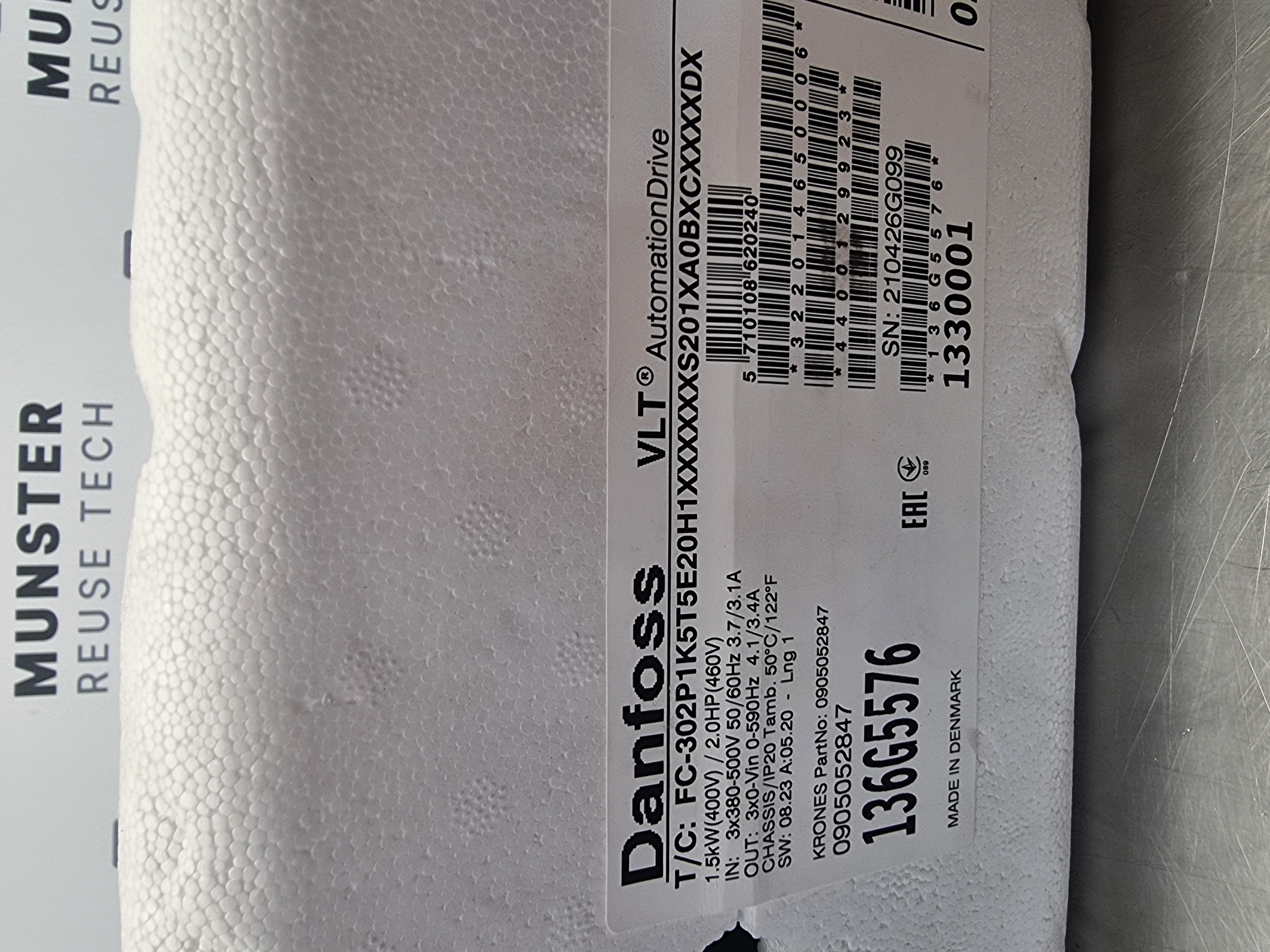 Danfoss VLT Drive 136G5576 | 1.5kW | Krohnes P/N: 0905052847