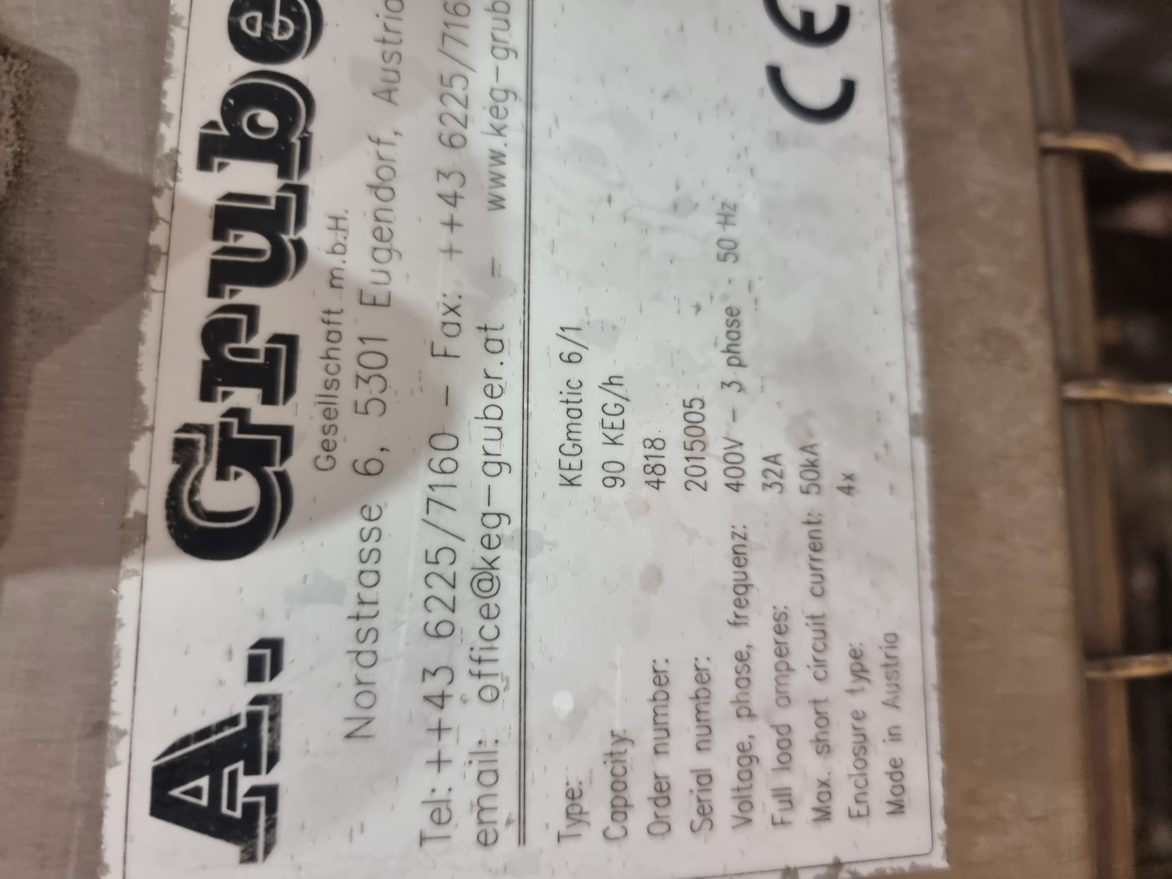 Used A. Gruber KEGmatic 6/1 Keg Filling Machine & Keg Turner - 90 KEG/h