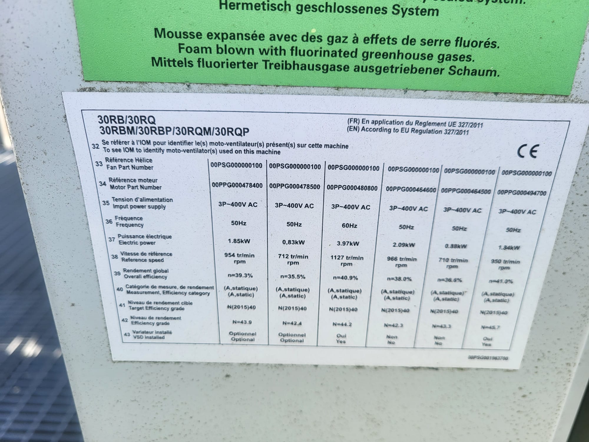 Used Carrier Aquasnap 30RBP Chiller | P/N: 30RBP-520-0119-PE