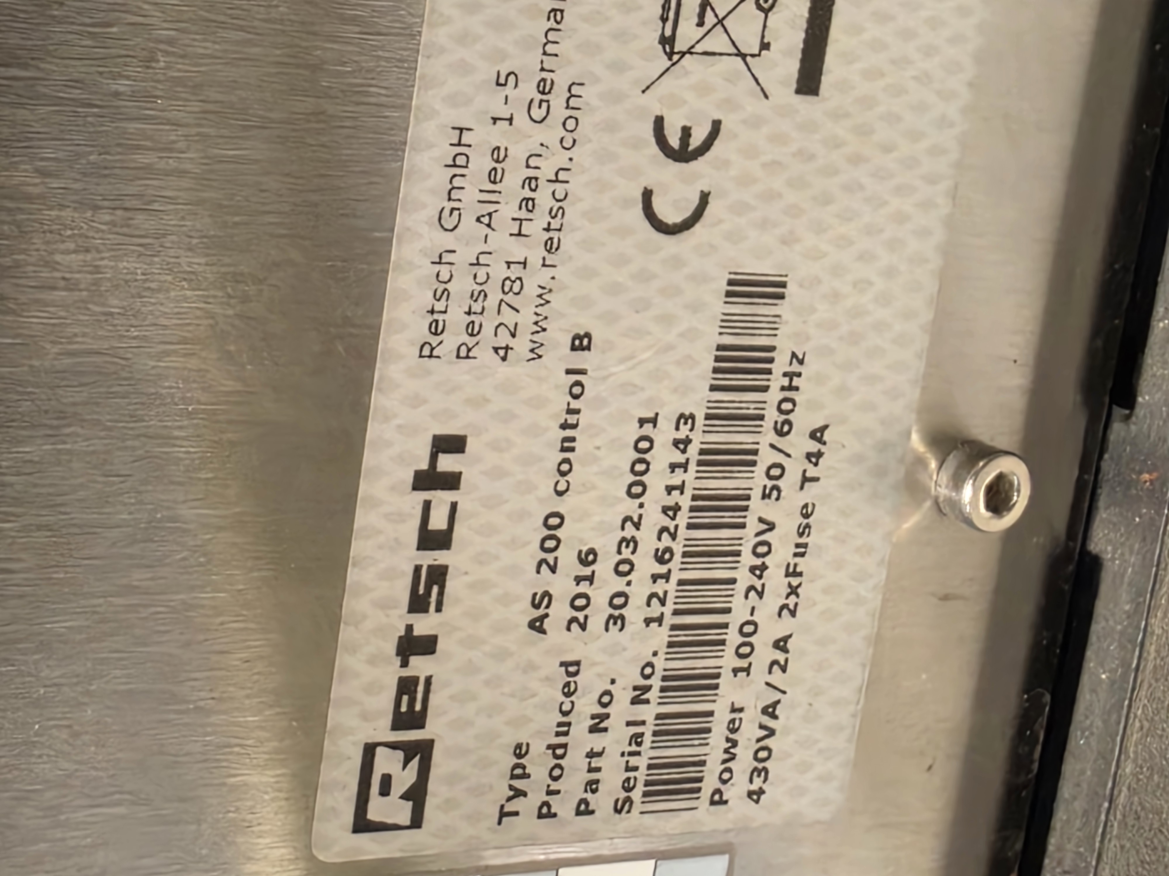 Used Retsch AS200 Control B Vibratory Sieve Shaker | P/N: 30.032.000