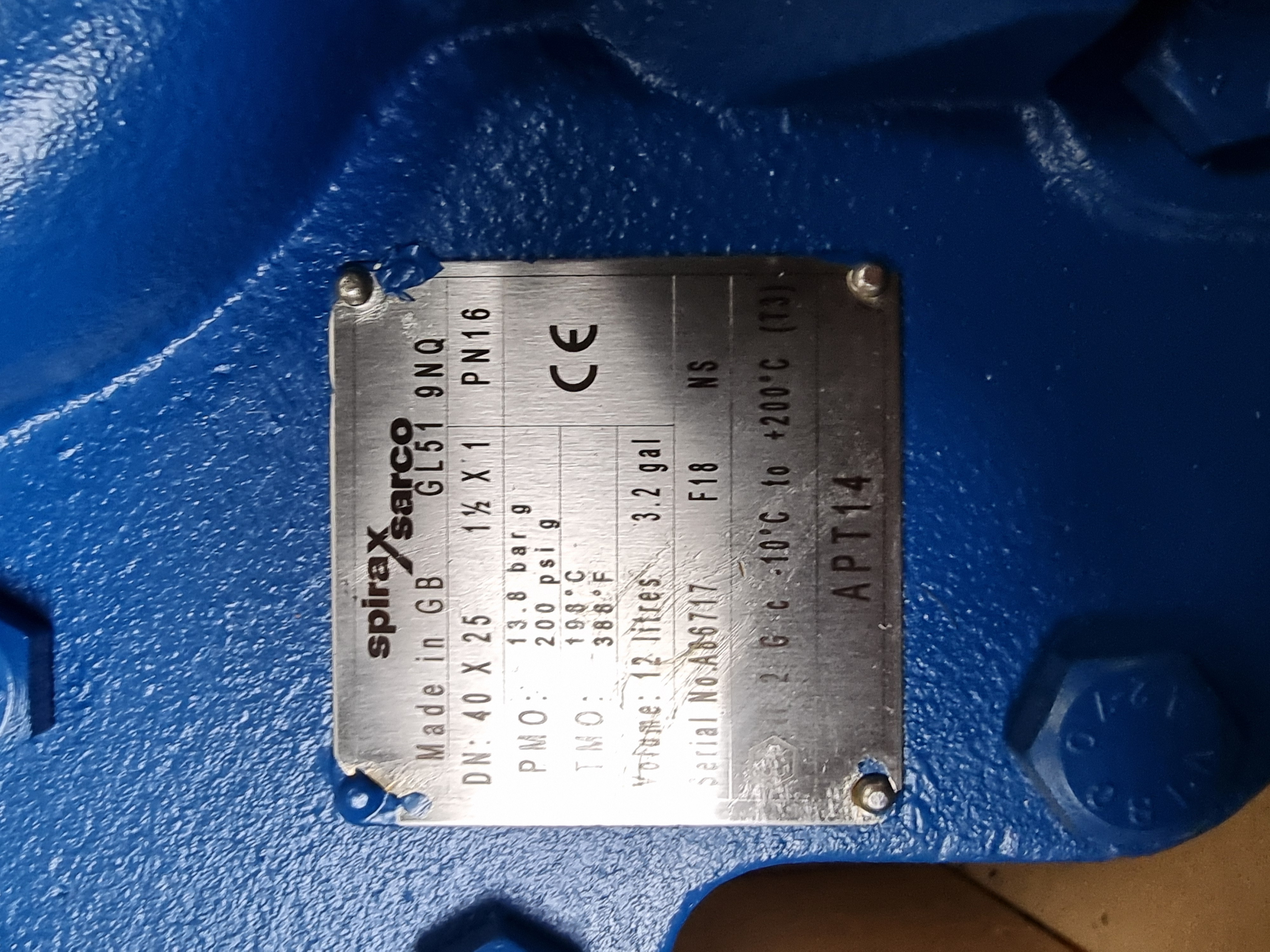 Spirax Sarco APT14 Automatic Pump Trap | DN 40 x 25 | 13.8 Bar / 200 PSI