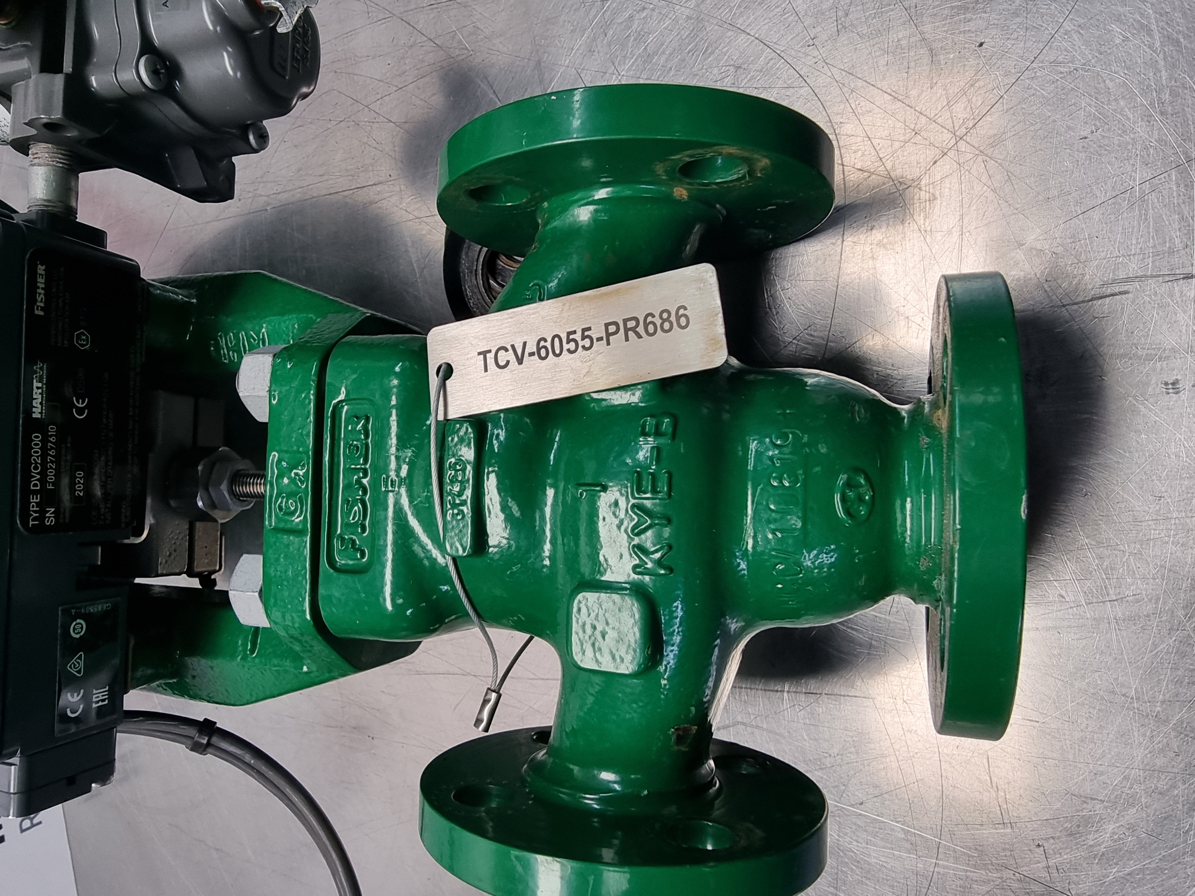 Used Fisher NPS-1-GX Control Valve 3 Way c/w Fieldvue DVC2000 Positioner