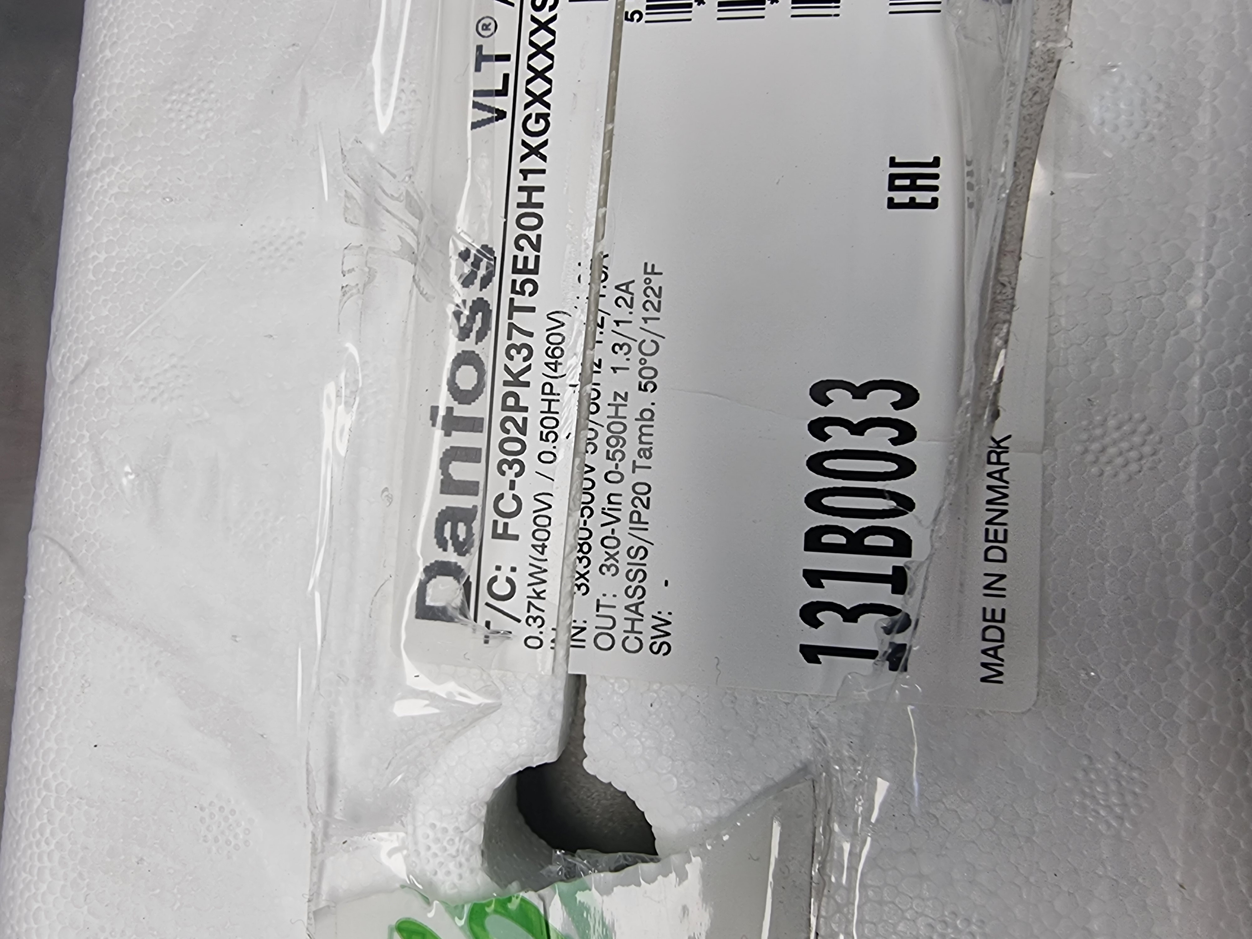 Danfoss VLT Drive FC-302PK37T5E20H1XGXXXXSXXAXBXCXXDX | PN: 131B0033 | 0.37kW