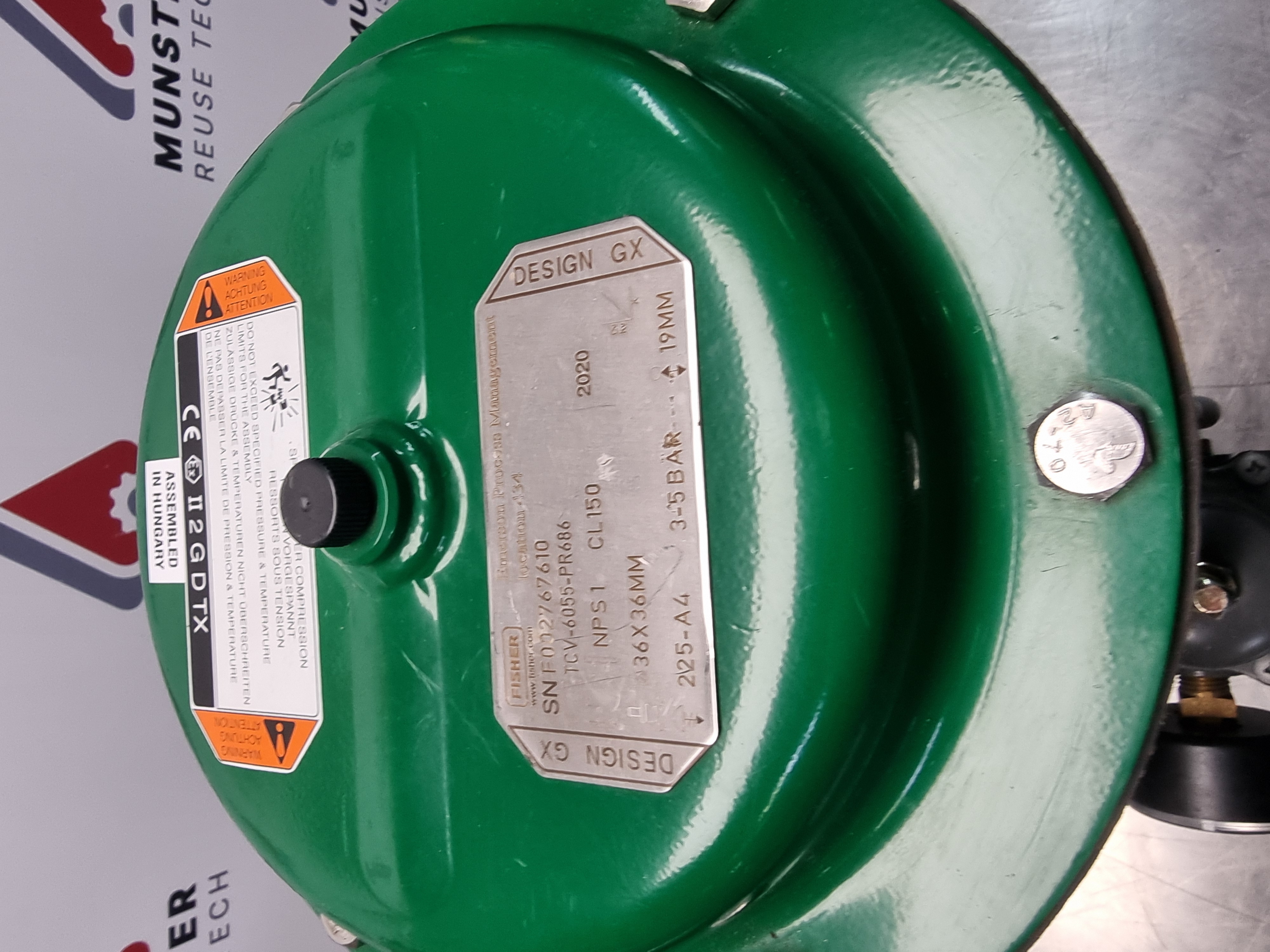 Used Fisher NPS-1-GX Control Valve 3 Way c/w Fieldvue DVC2000 Positioner