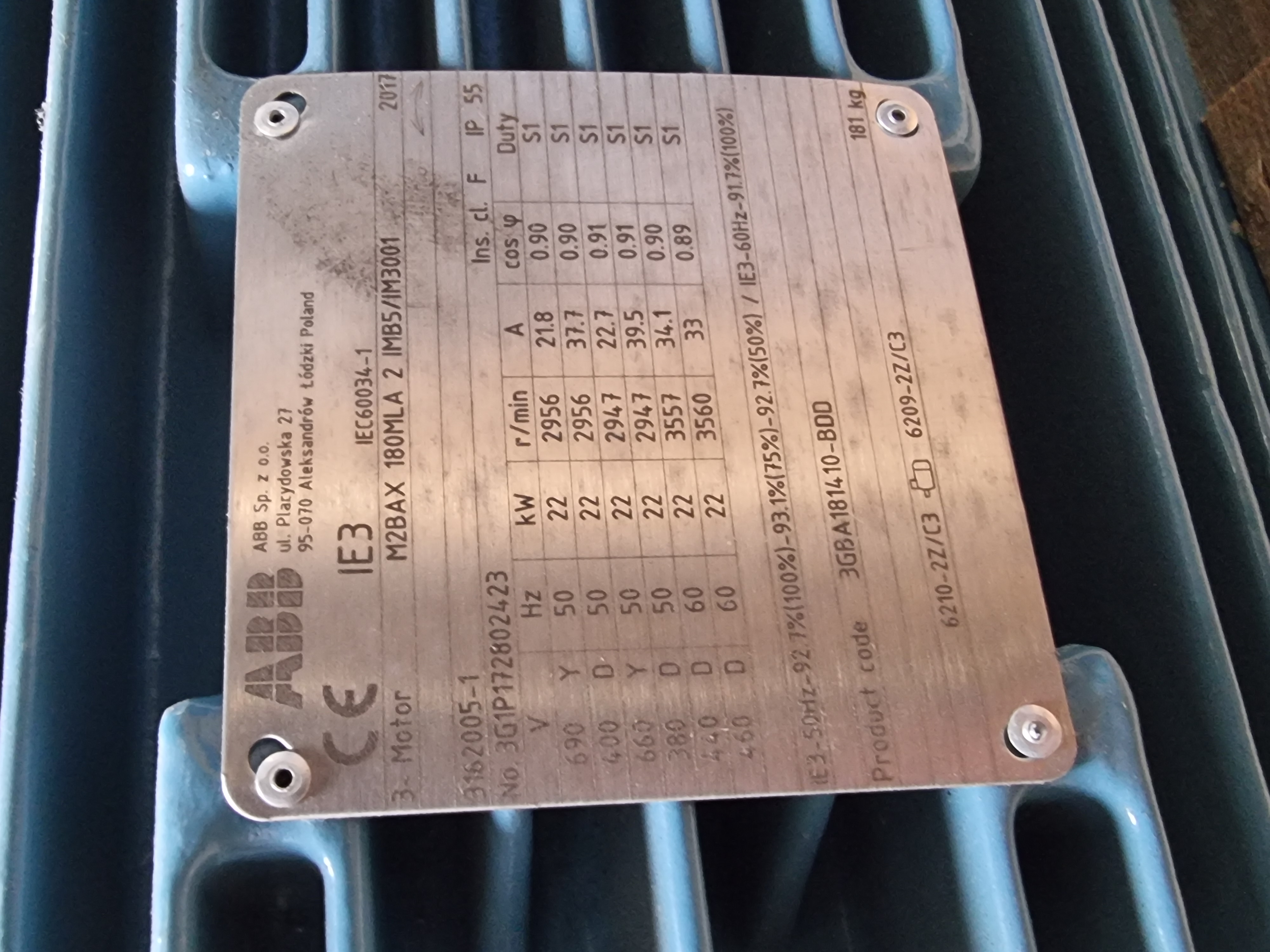 ABB 3GBA181410-BDD 22kW Flange Mounted Motor | IE3