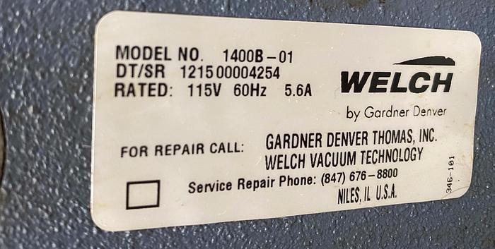 Used Welch S55JXMPF-6788 Duoseal Vacuum Pump 1400B 115V