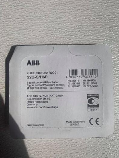 ABB AUXILIARY CONTACT 0Z 1R SIDE MOUNT S2C-H6R