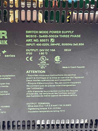 Used Murr Elektronik MCS10-3x400-500/24 3 phase