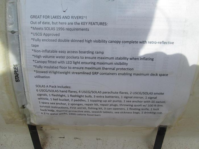 Used Elliot 25 Person Inflatable Life Raft