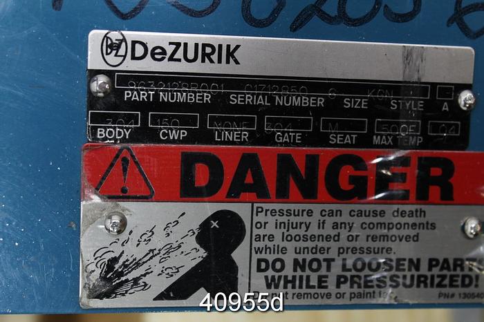 Unused Dezurik 6" Hand Operated knife Gate Valve #40955