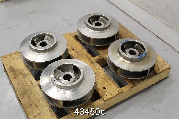 Used Goulds 3410 6x8x14h Stainless Steel 5-Vane Impeller #43450