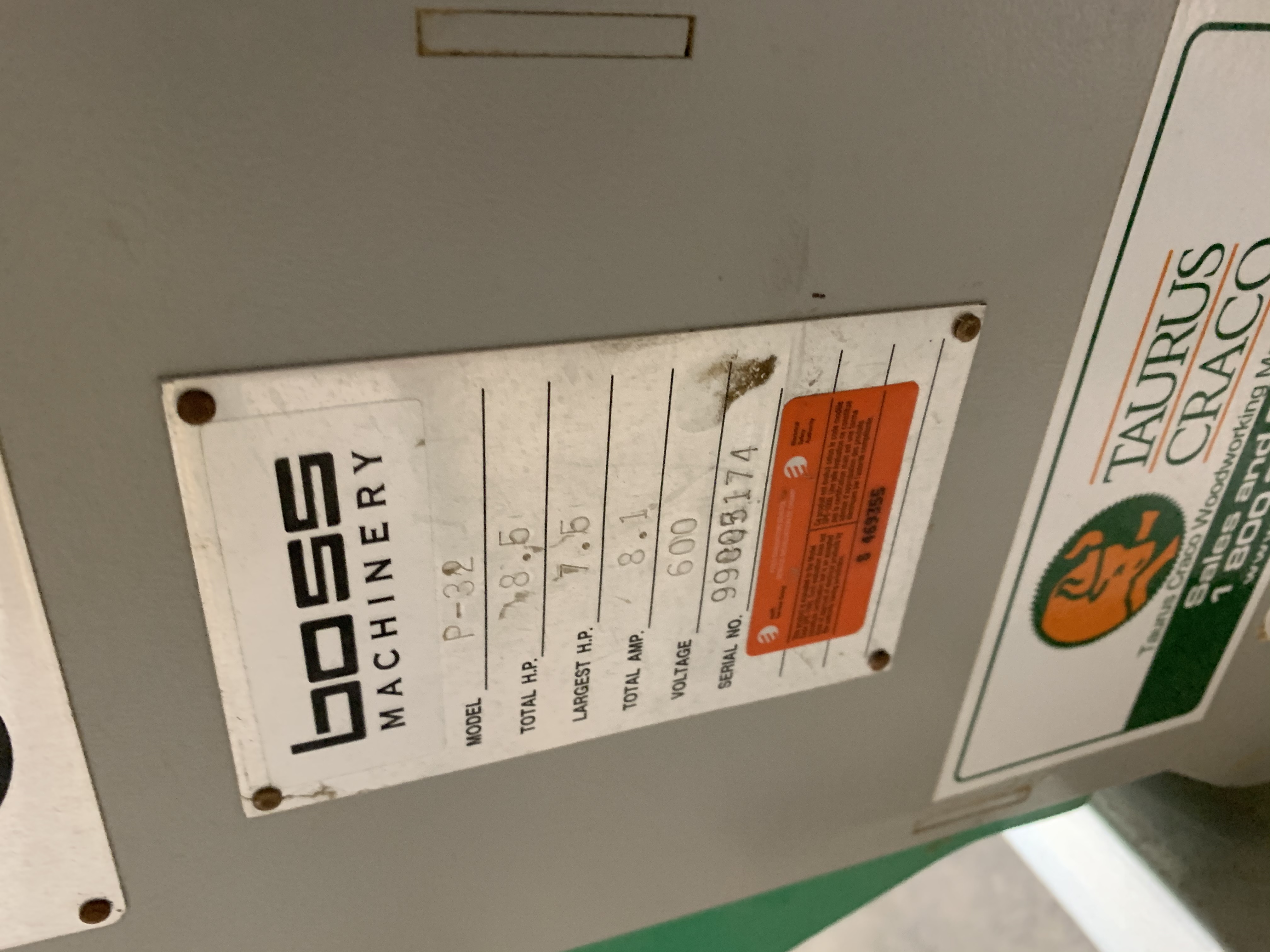 Used 2011 Boss P2 Manual Sliding Table Saw