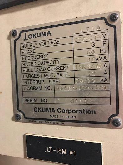 Used 1996 OKUMA LT15M
