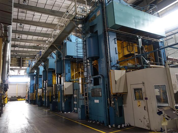 Used Muller Weingarten/Verson 5-Press Mechanical Tandem Line with Double Action