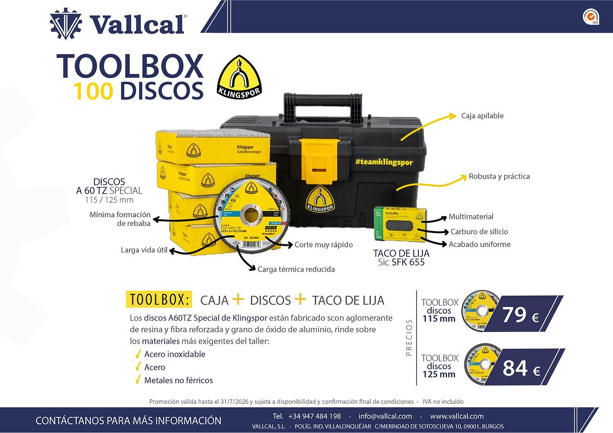 Usado Toolbox Klingspor 100 Discos A60TZ Special