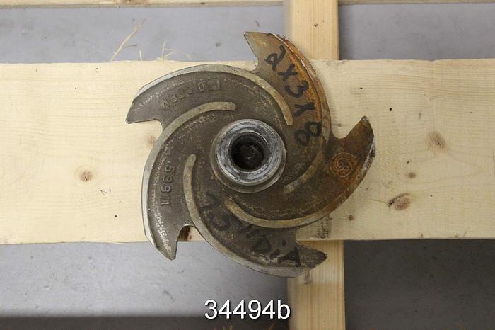 Used Goulds 3196 Impeller, 2x3x8, 5-Vane, 7.5" Diameter, Pattern 53811 #34494
