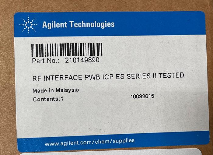 Agilent 210149890 RF Interface PWB ICP ES SERIES II Tested