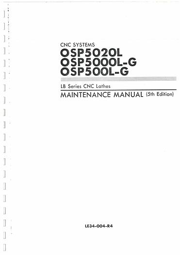 Used Manuals for Used Okuma CNC Lathe LB Series Maintenance Manual