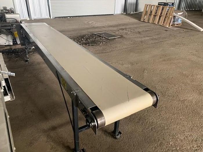 Used 11' Long x 16"Wide Portable Sanitary Flat Belt Conveyor