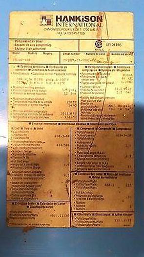 Used 1995 Gardner Denver 15 HP Air Compressor Model EBERDF with Compressed Air Dryer