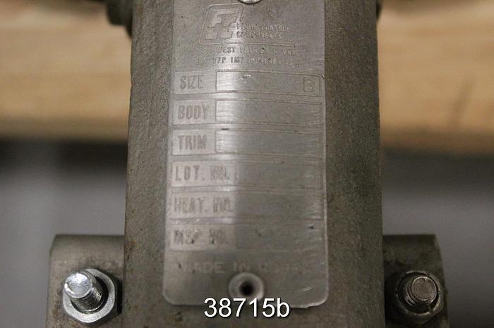 Used Flow Control B3" Hand Operated Knife Gate Valve #38715