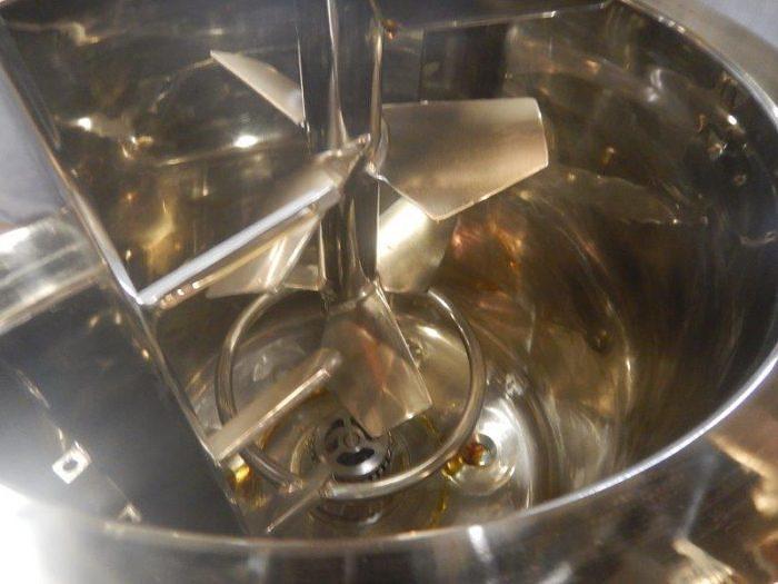 Used 40 GALLON (150 LITER) OLSA VACUUM HOMOGENIZER MIXER - 316L S/S - JACKETED
