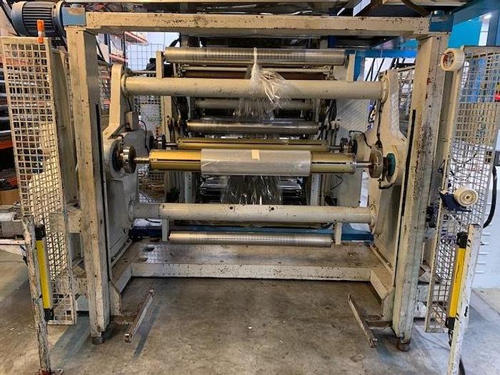 Used 53" WIDE UTECO EMERALD 8 COLOR CI PRINTING PRESS GEARLESS 130 ; TURRET UNWIND / REWIND