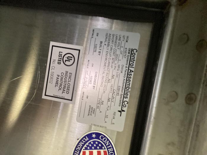 Used Control Assemblies 48" x 36" x 12" Stainless Steel Control Panel Enclosure
