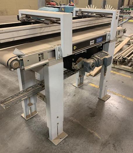 Used 20 INCH x 7 FT BELT CONVEYOR WITH ADJUSTABLE GUIDE SYSTEM