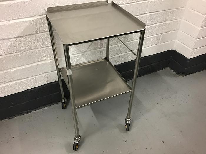 Used Trolley stainless steel 2 shelves 450x450mm