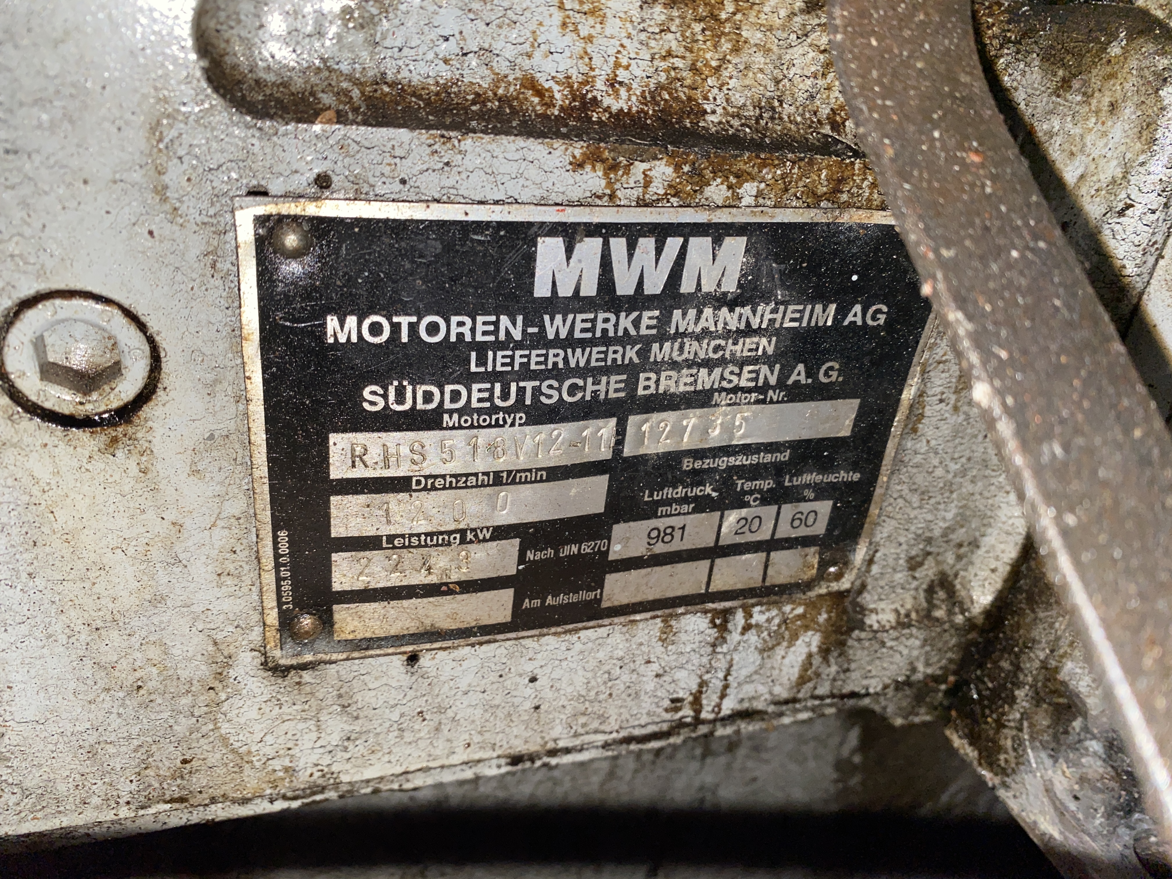 Used DEUTZ MWM RHS518V1211/