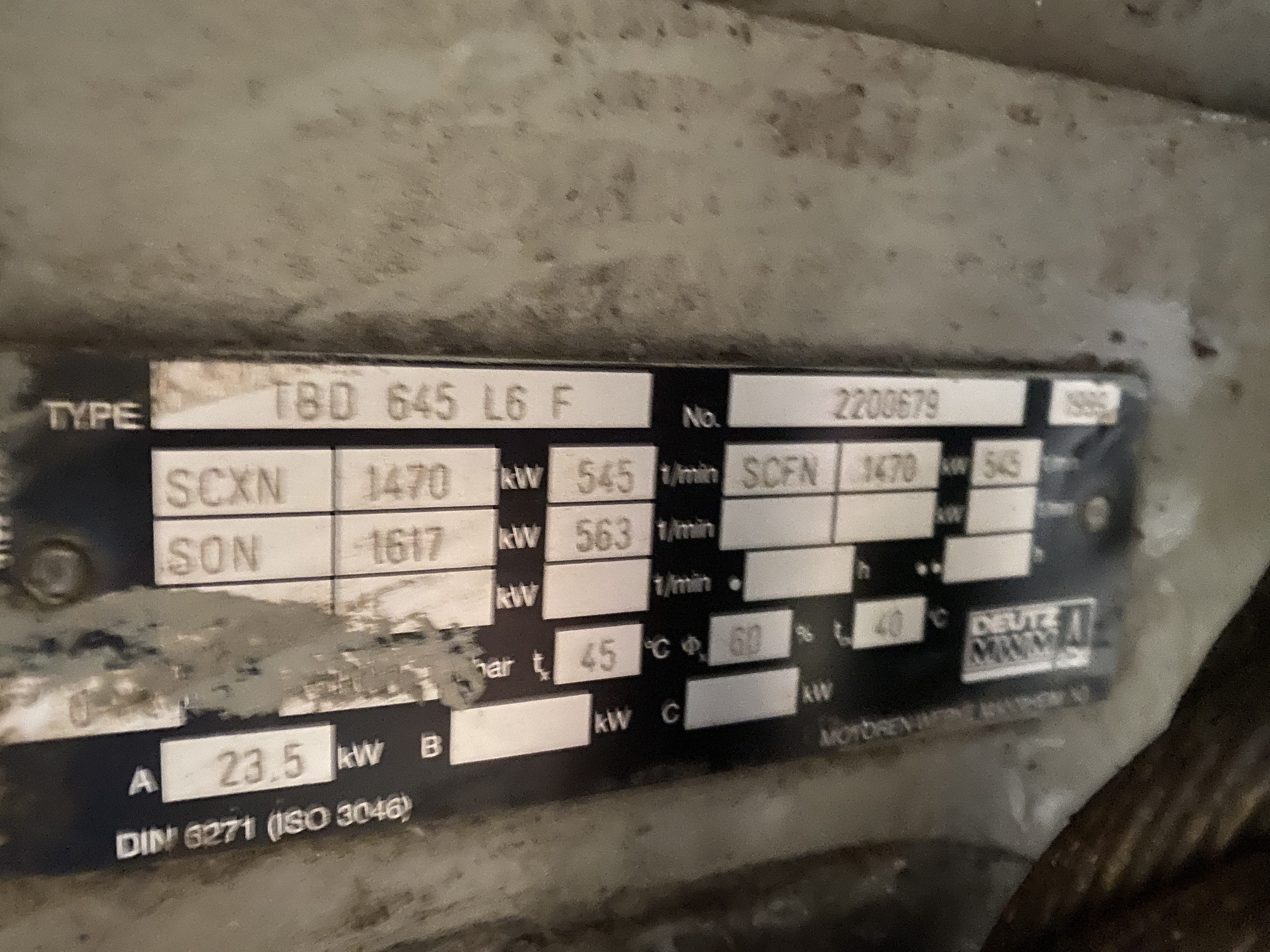 Used 1999 DEUTZ TBD 645-L6