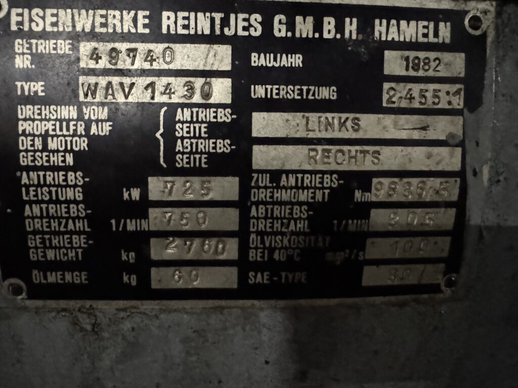 Used REINTJES WAV 1430