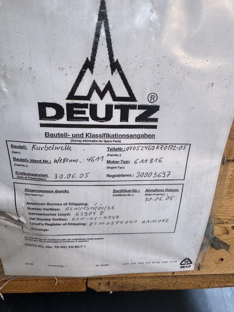 CRANKSHAFT P/N 04052460 FOR DEUTZ BA6M816