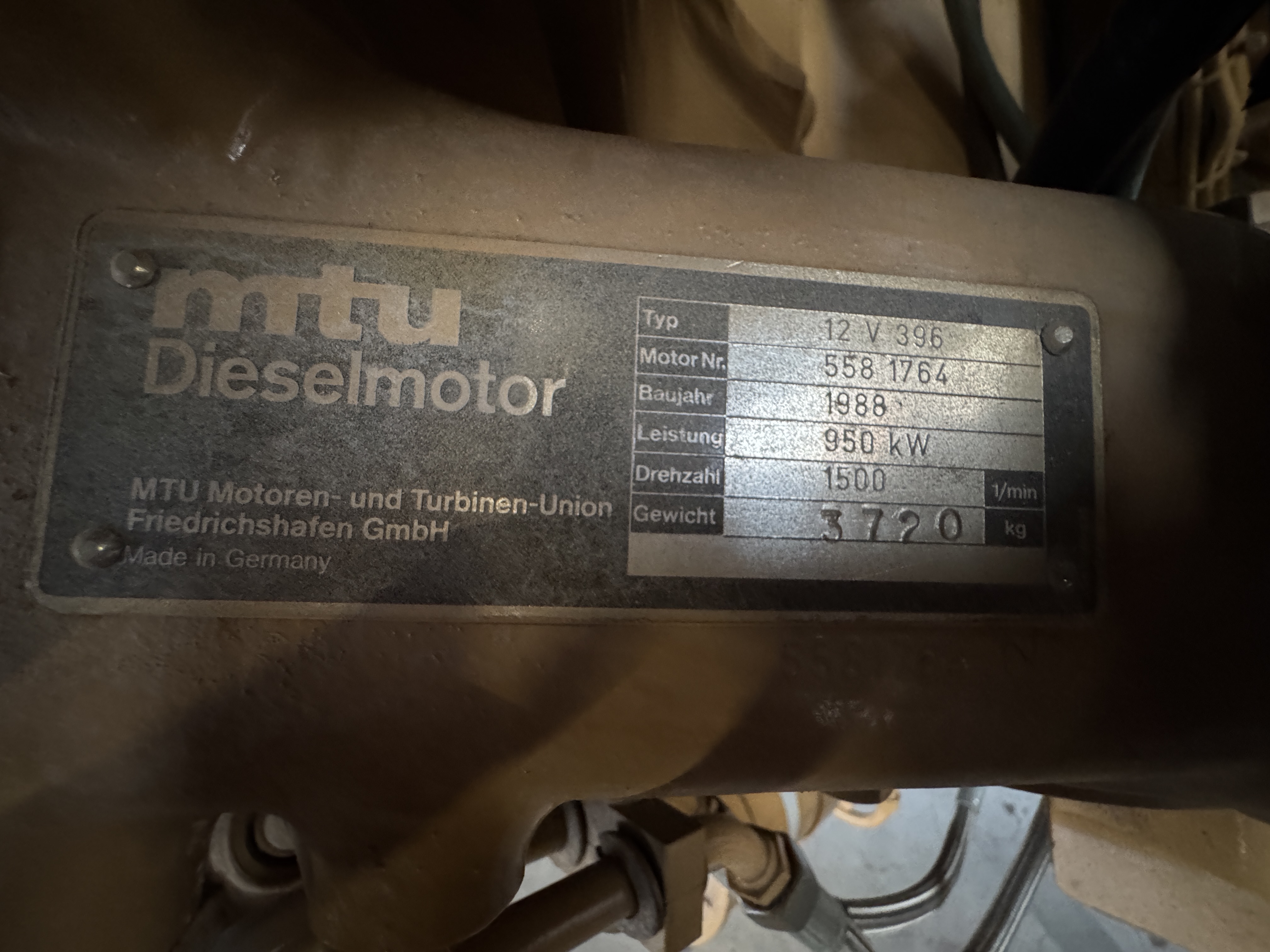 Used MTU 12V396 / PILLER DIESEL GEN.SET 900 KVA