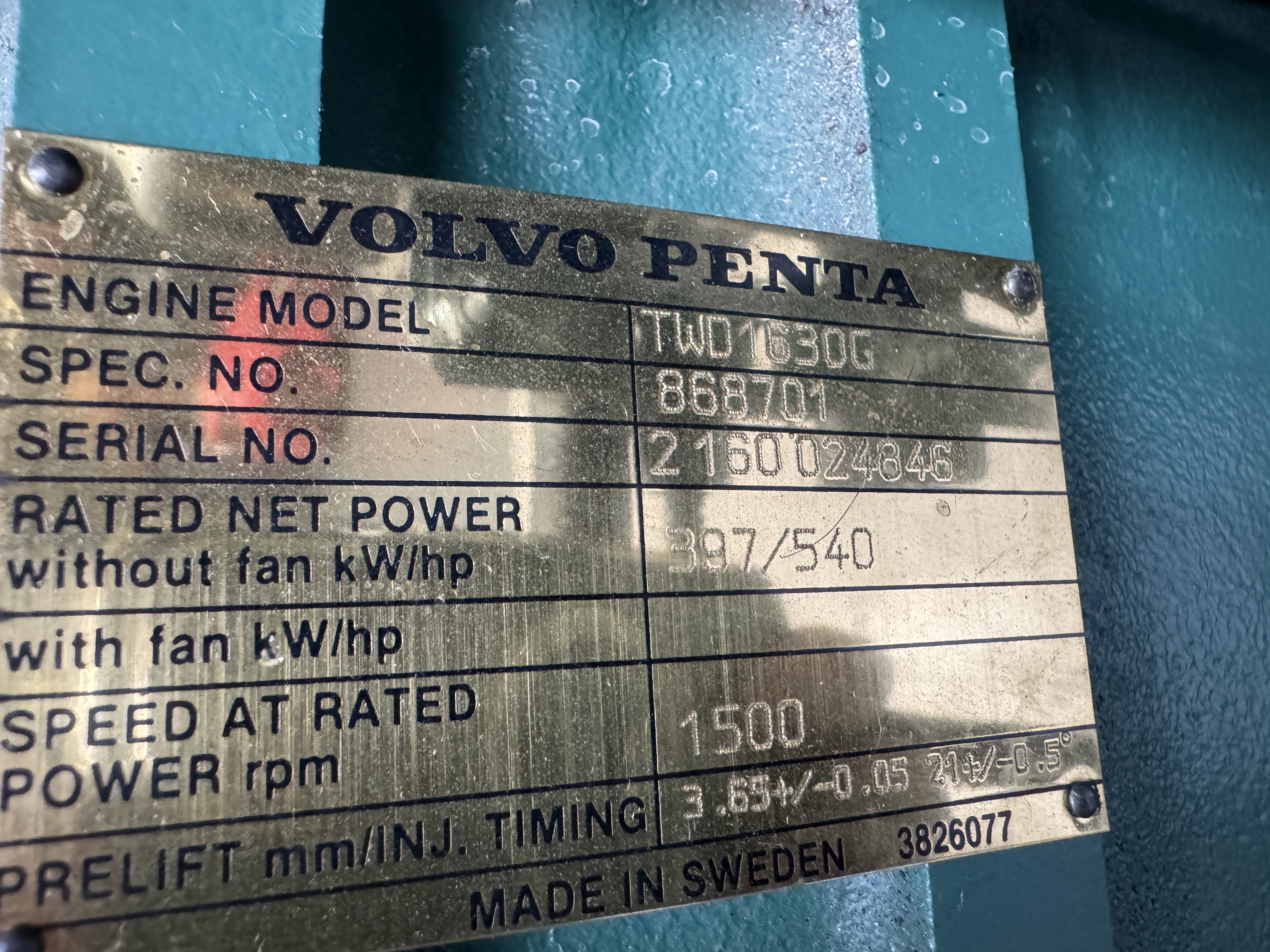Used VOLVO TWD1630G / MARELLI DIESEL GEN.SET 470 KVA