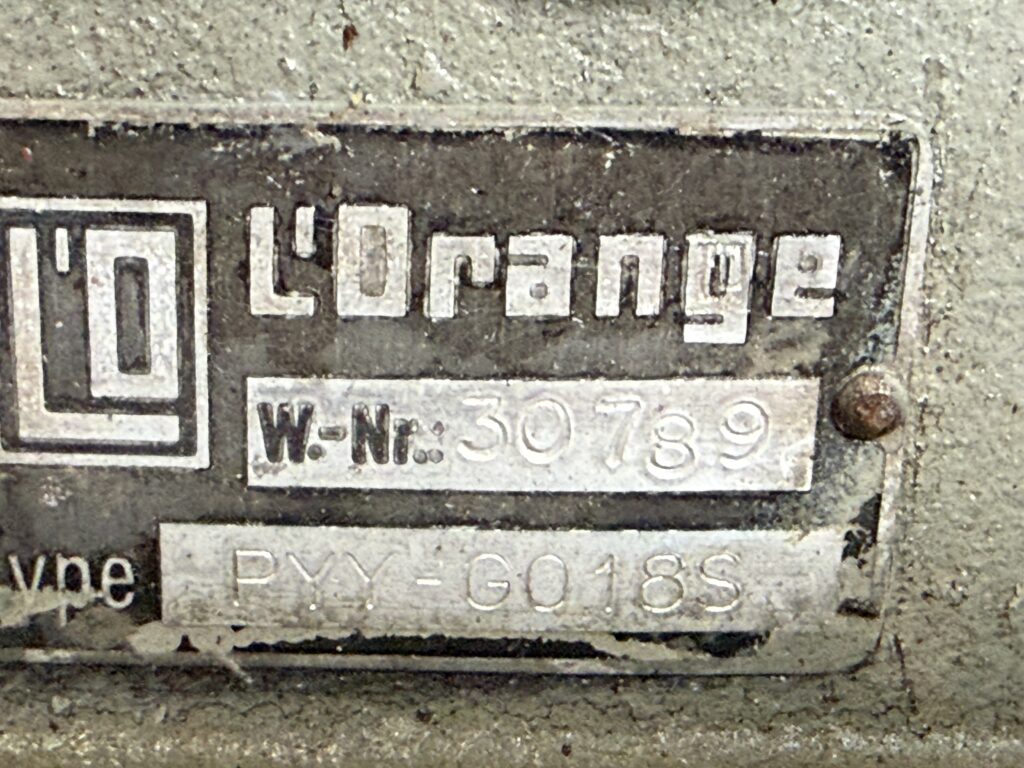 Used L’ORANGE PYY-G018S FUEL INJECTION PUMP – ( PY0-U117L ) MWM NMR: 6.440.0.725.916.7