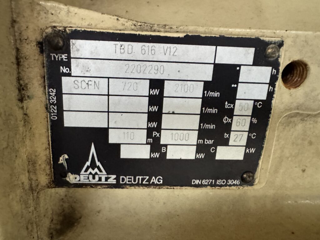 Used DEUTZ TBD 616-V12