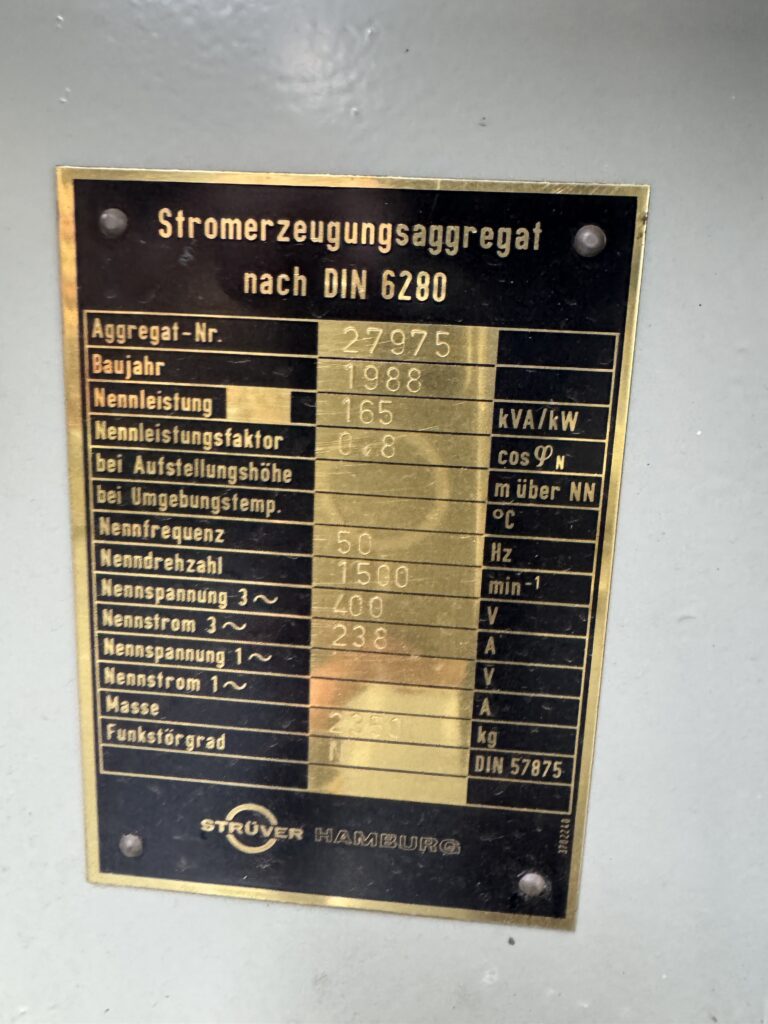 Used MWM TBD 234-V6 / AEG GEN.SET 165 KVA