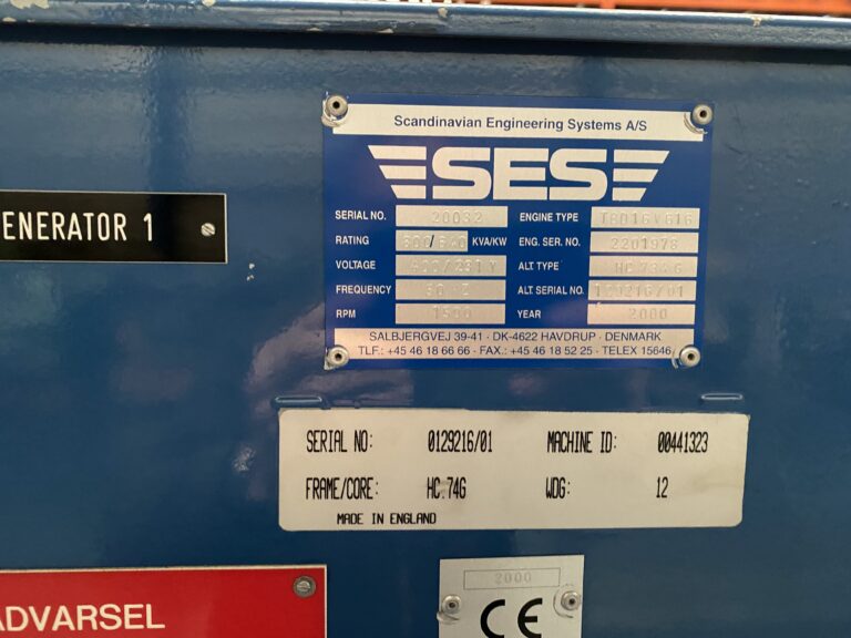 Used 2000 DEUTZ TBD 616-V16 / STAMFORD DIESEL GEN.SET 800 KVA