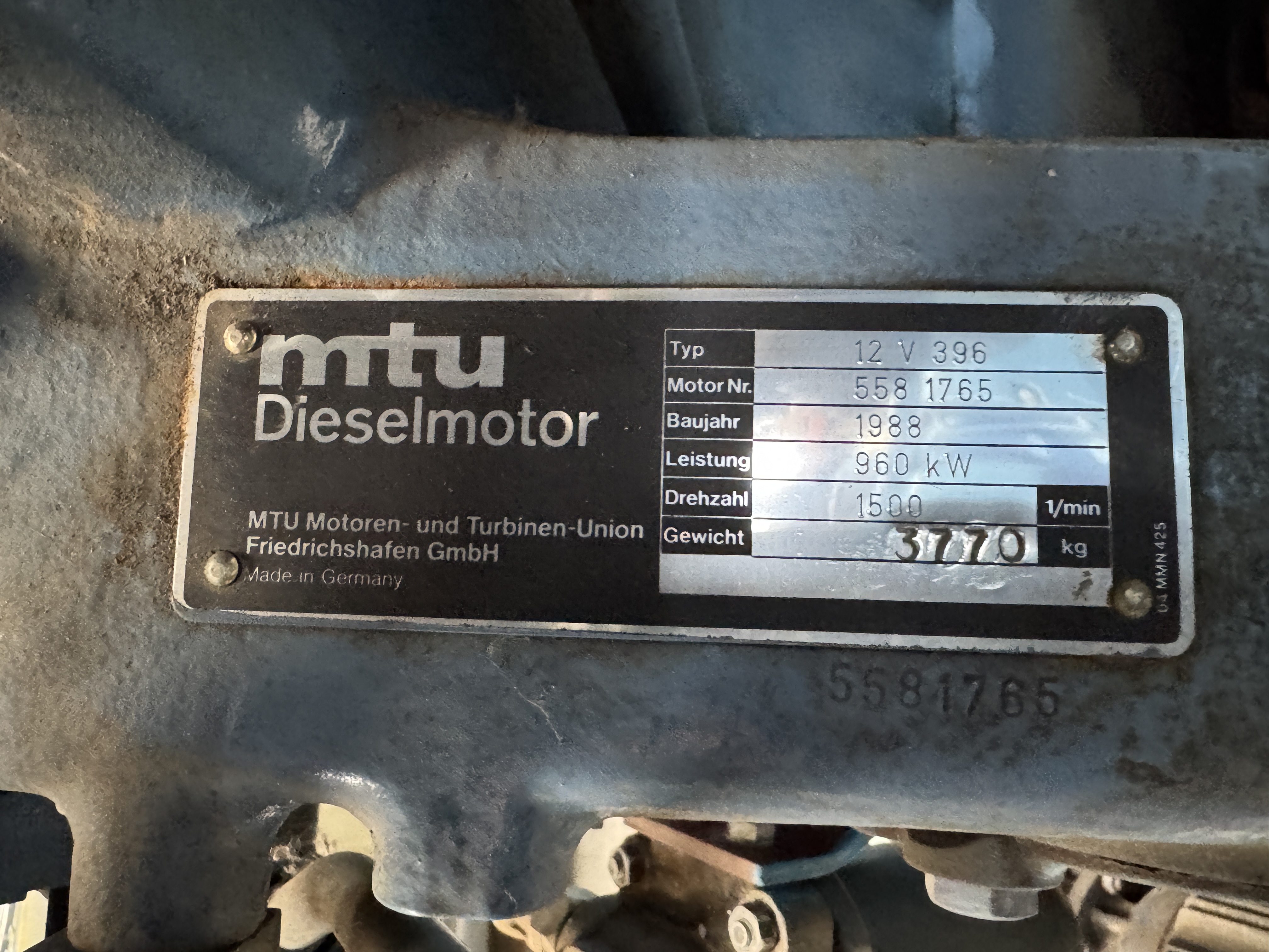 Used MTU 12V396