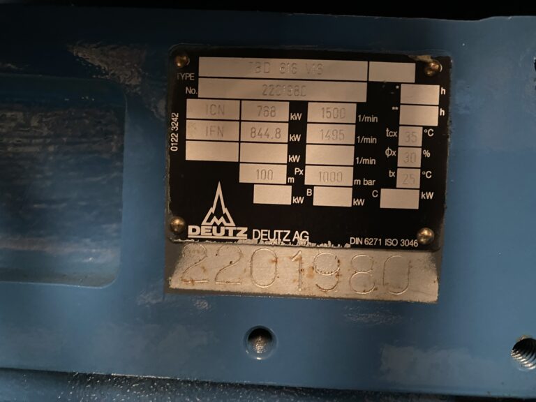 Used 2000 DEUTZ TBD 616-V16 / STAMFORD DIESEL GEN.SET 800 KVA